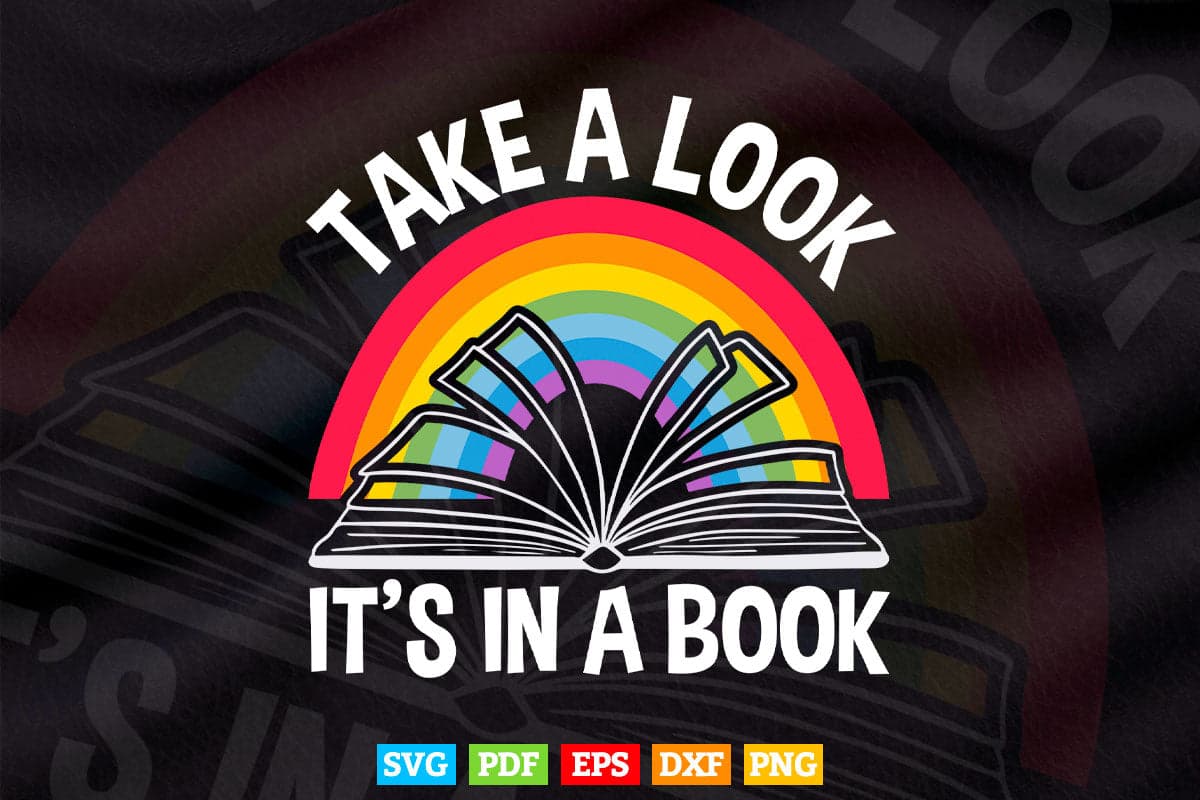 Rainbow Reading Book Lover Svg Png Cut Files.