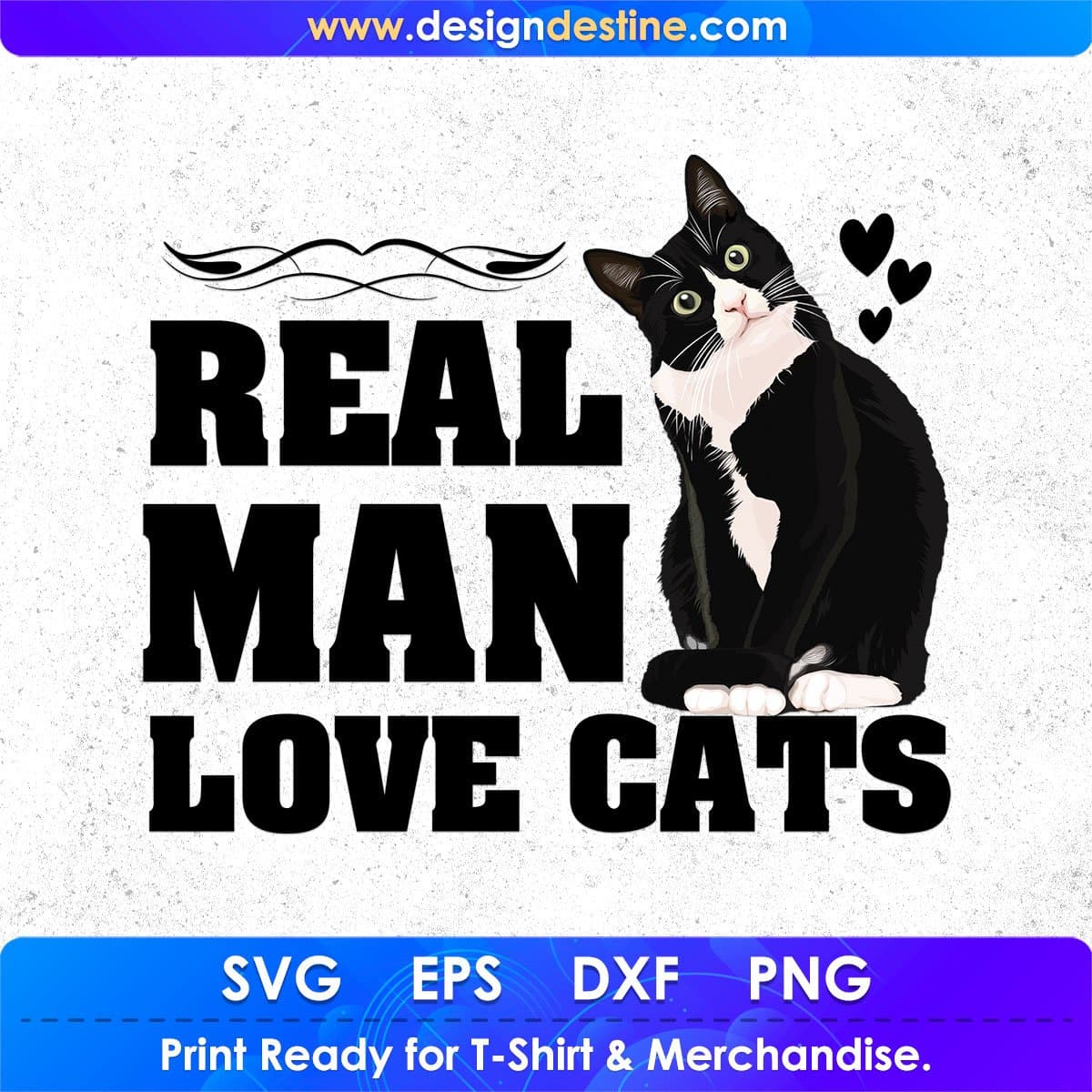 Real Man Love Cats Animal T shirt Design In Svg Png Cutting Printable Files