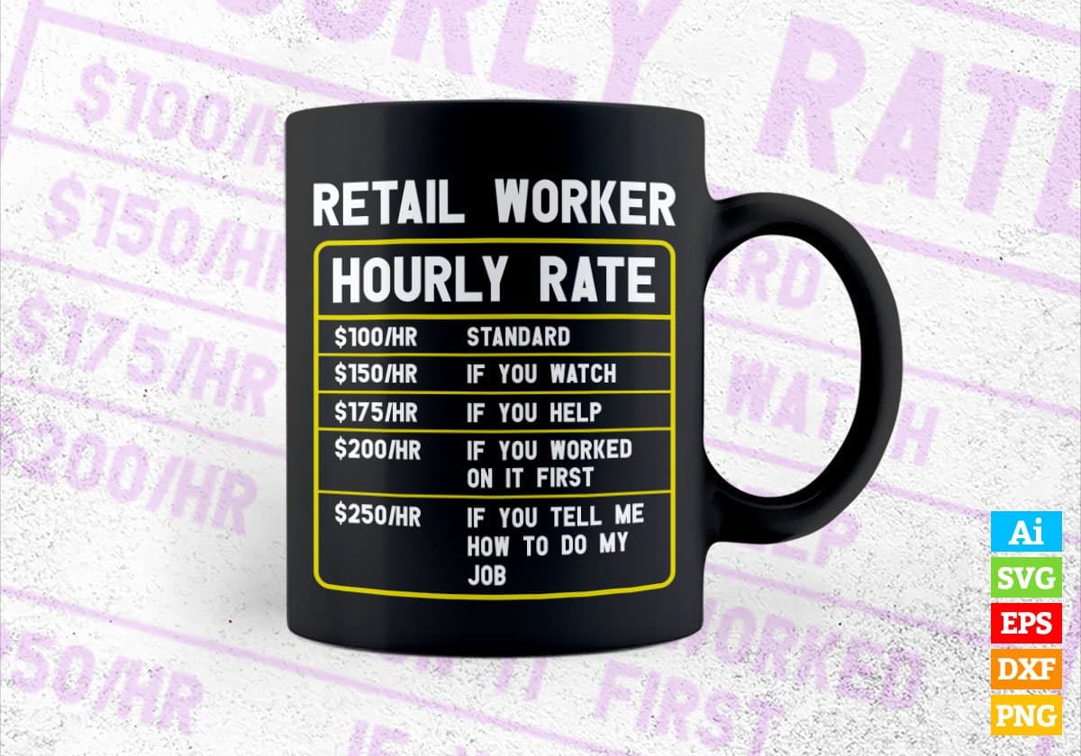 Retile Worker Hourly Rate Editable Vector T shirt Design In Svg Png Printable Files