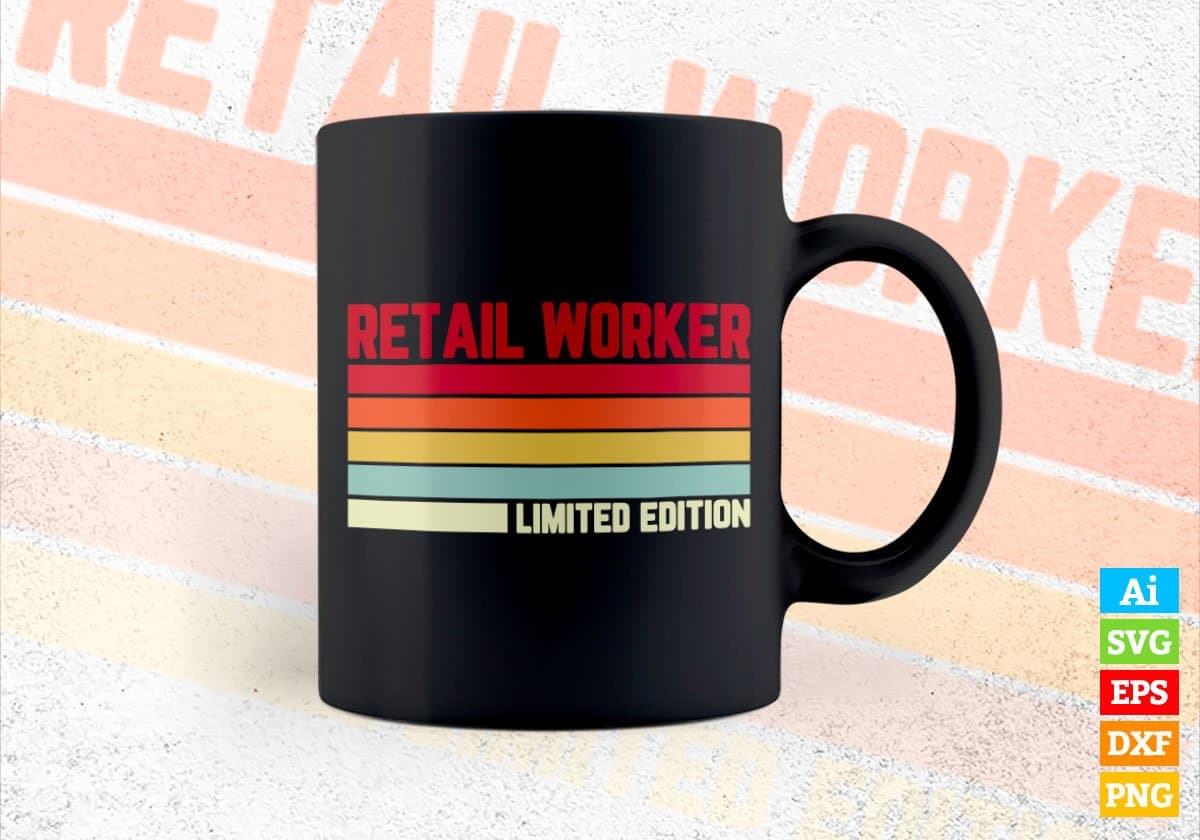 Retail Worker Limited Edition Editable Vector T-shirt Designs Png Svg Files