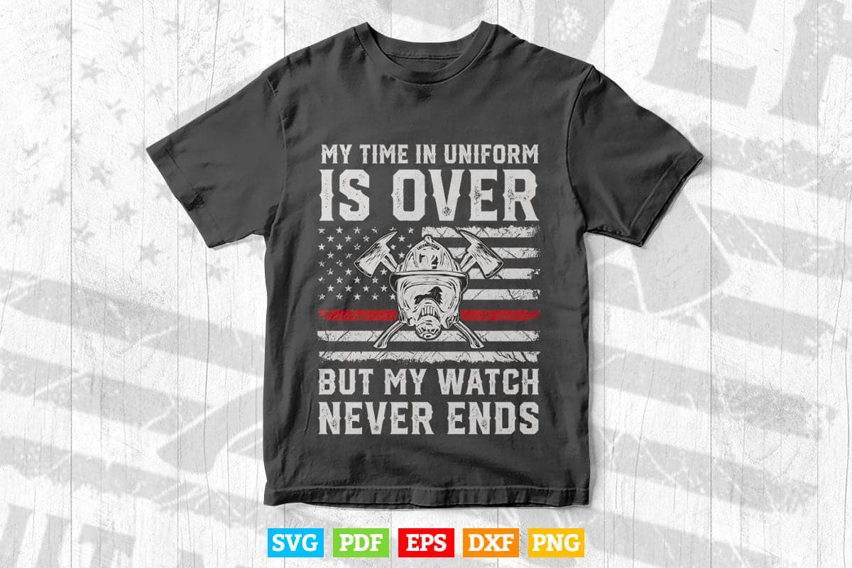 Retired Firefighter Gifts Shirt Thin Red Line Svg Png Cut Files.