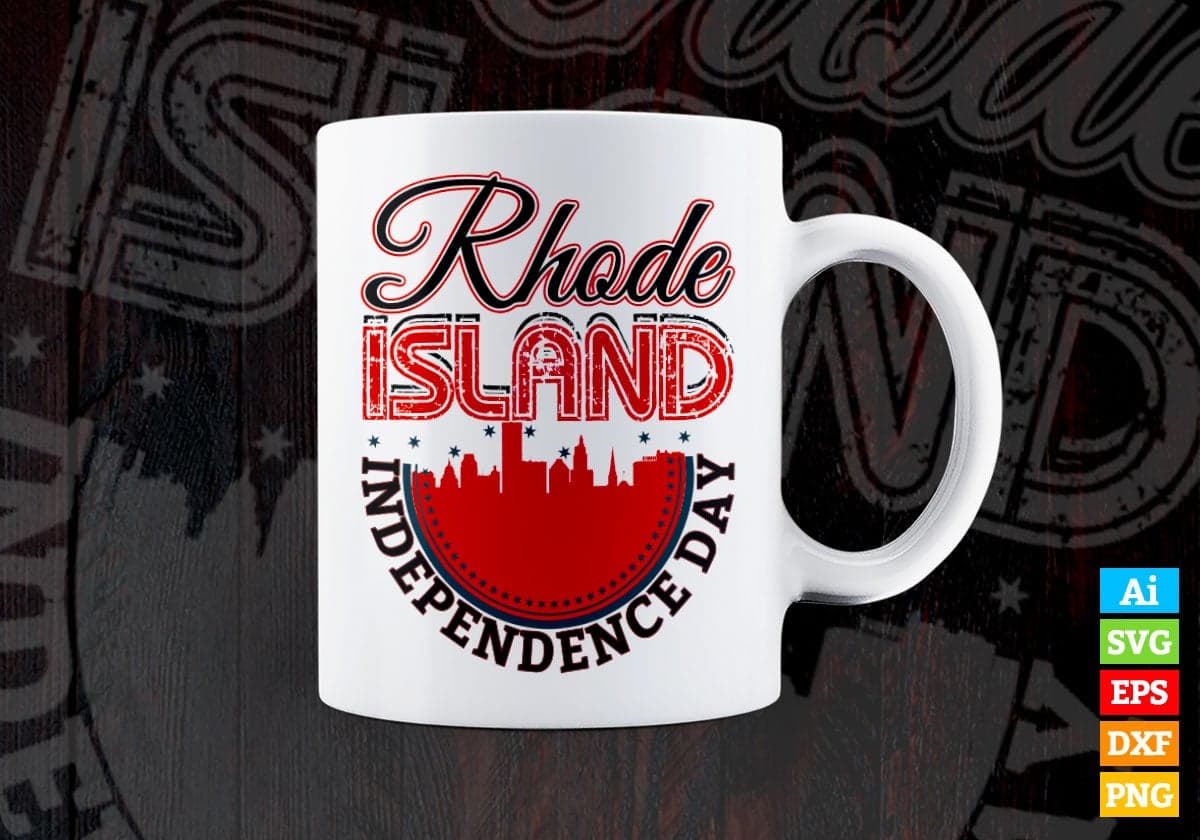 Rhode island Independence Day 4th Of July Vector T-shirt Design in Ai Svg Png Files