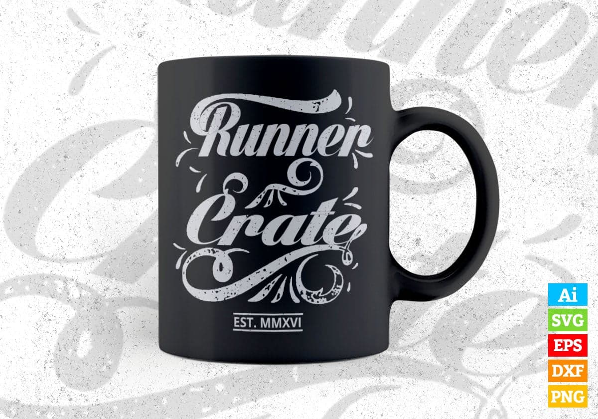 Runner Create Gym Fitness Vector T-shirt Design in Ai Svg Png Files