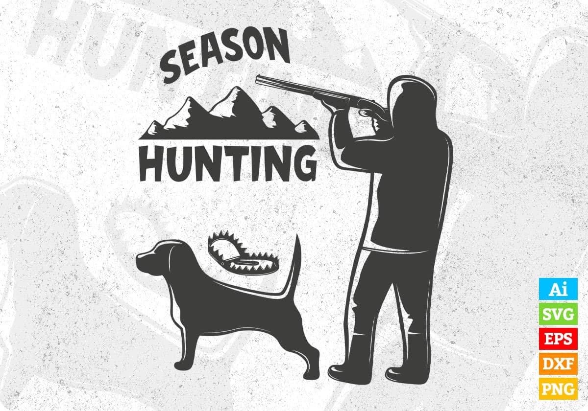 Season Hunting T shirt Design In Svg Png Cutting Printable Files
