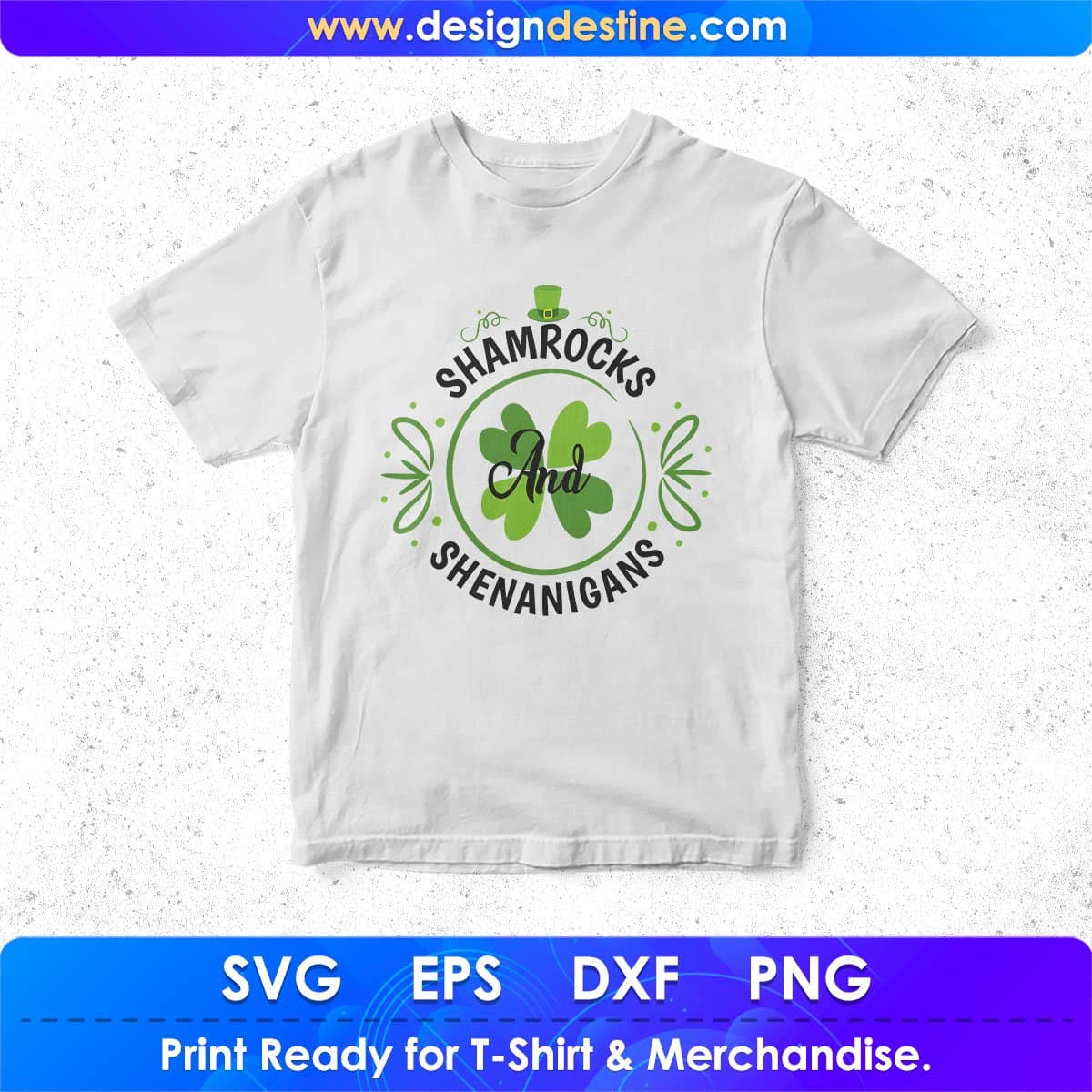 Shamrocks And Shenanigans St Patrick's Day T shirt Design In Svg Png Cutting Printable Files