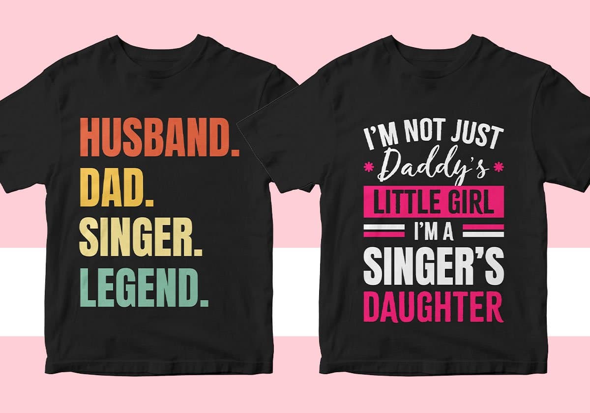 Singer 25 Editable T-shirt Designs Bundle