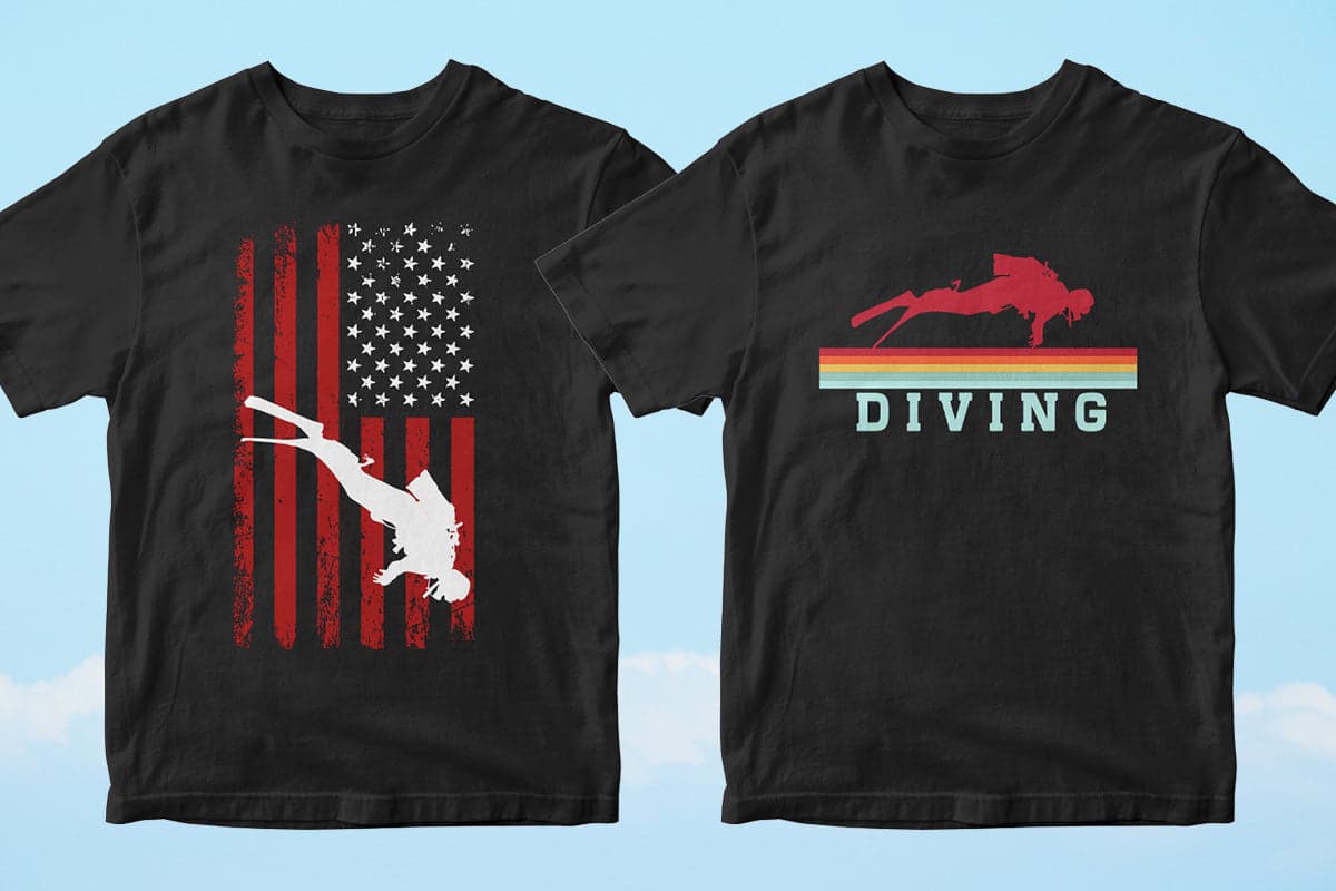 Skydiver 50 Editable T-shirt Designs Bundle Part 1