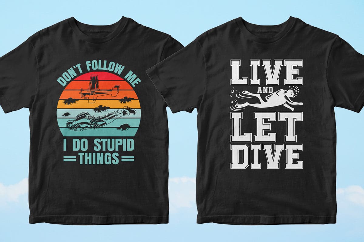 Skydiver 50 Editable T-shirt Designs Bundle Part 1