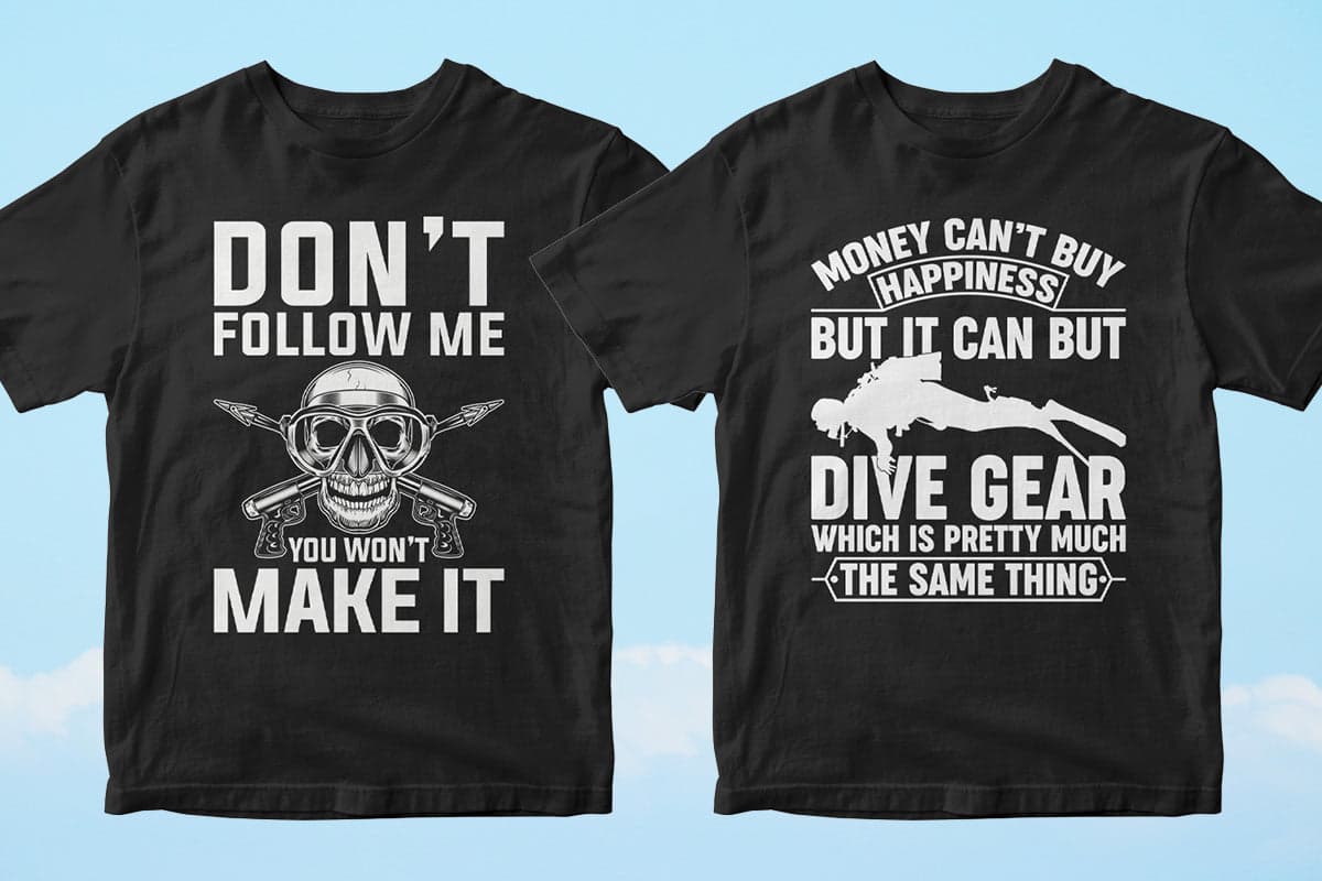 Skydiver 50 Editable T-shirt Designs Bundle Part 1