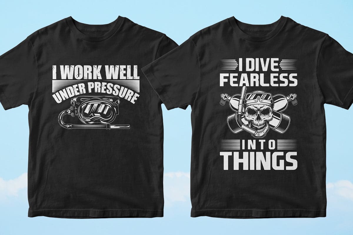 Skydiver 50 Editable T-shirt Designs Bundle Part 1
