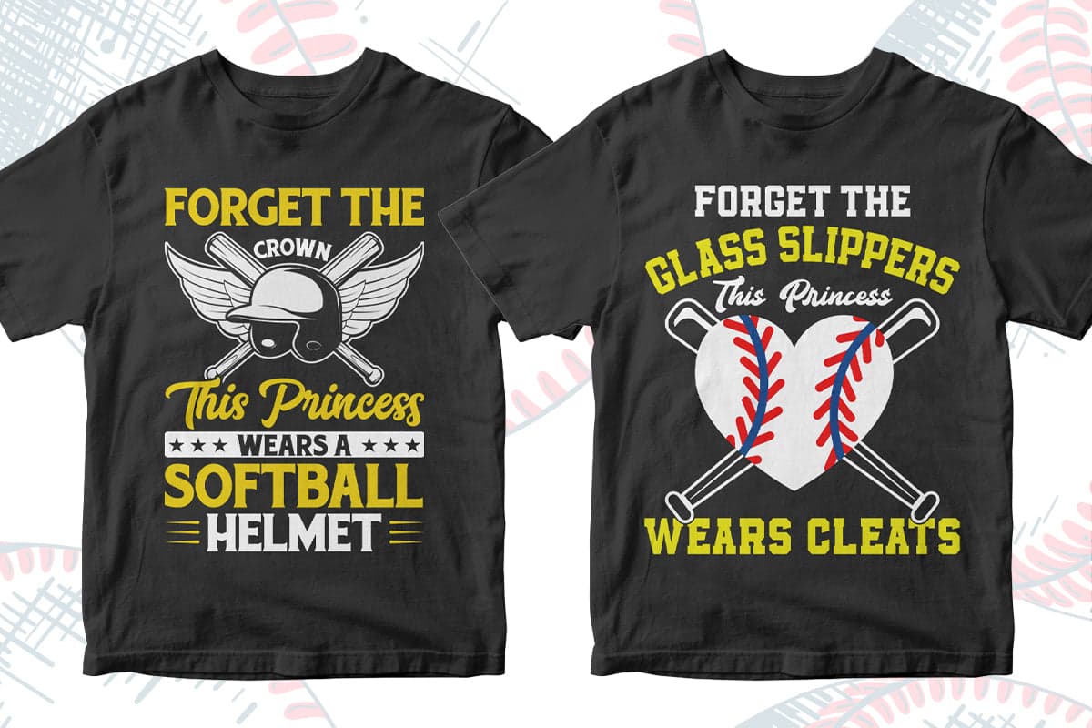 Softball 50 Editable T-shirt Designs Bundle Part 1