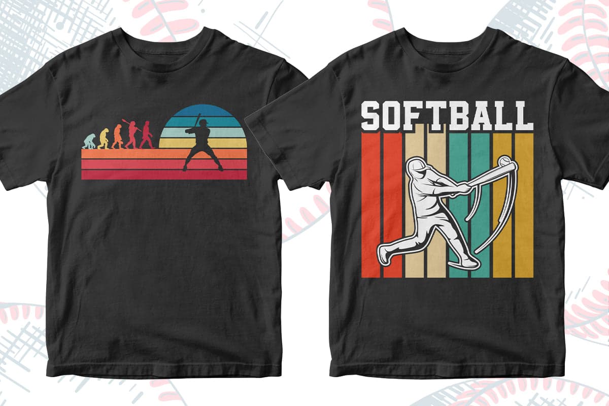 Softball 50 Editable T-shirt Designs Bundle Part 1