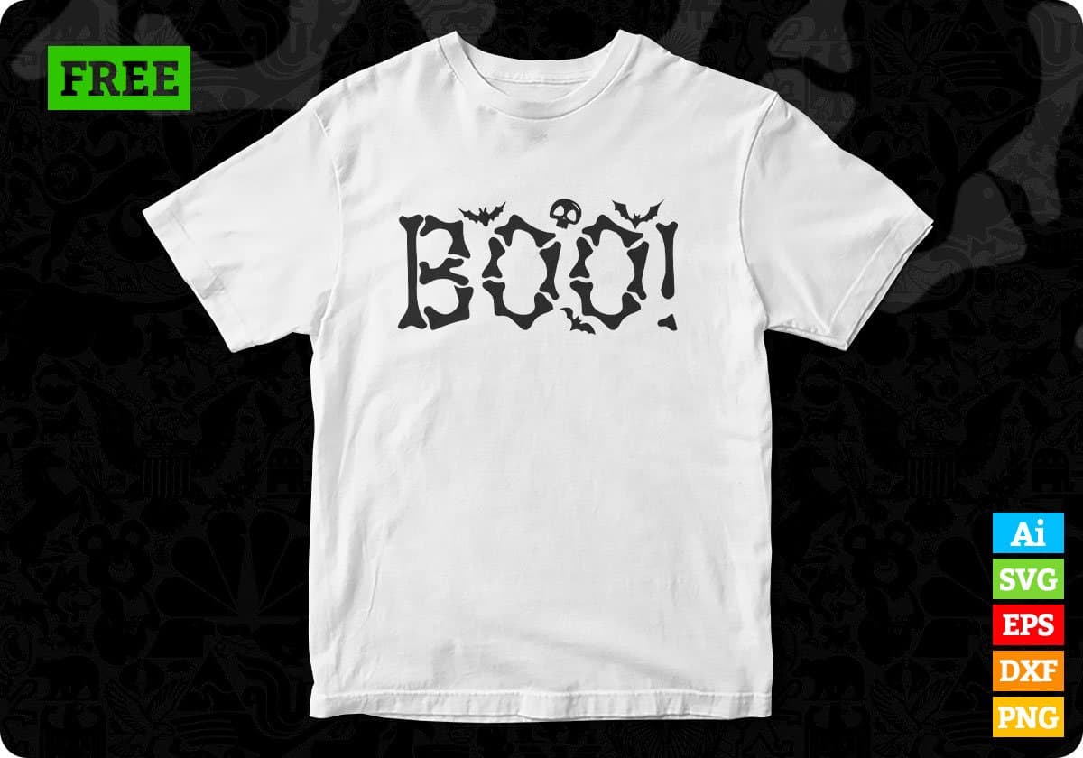 Spider Boo Halloween T shirt Design In Png Svg Cutting Printable Files