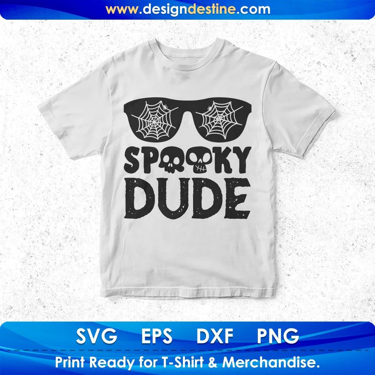 Spooky Dude Ghost Spider Halloween T shirt Design In Png Svg Cutting Printable Files