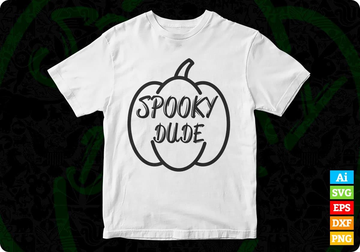 Spooky Dude Halloween T shirt Design In Svg Png Cutting Printable Files