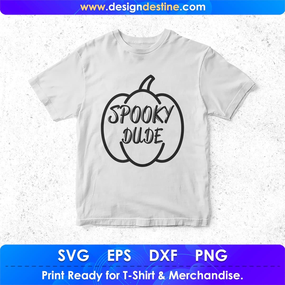 Spooky Dude Halloween T shirt Design In Svg Png Cutting Printable Files