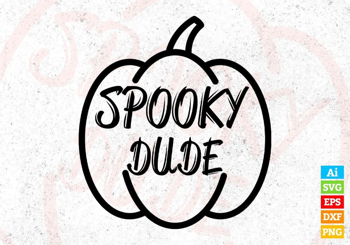 Spooky Dude Halloween T shirt Design In Svg Png Cutting Printable Files