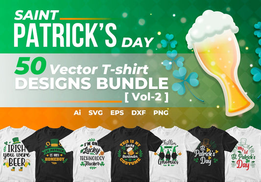 St Patrick's Day 50 T-shirt Designs Bundle Part 2