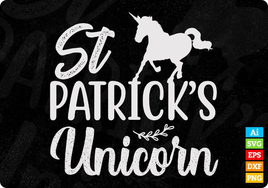 St Patrick’s Unicorn T shirt Design In Svg Png Cutting Printable Files