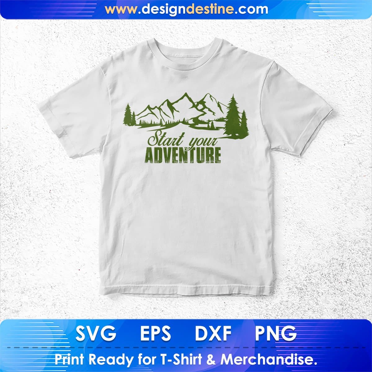 Start Your Adventure Mountain T shirt Design In Ai Svg Printable Files