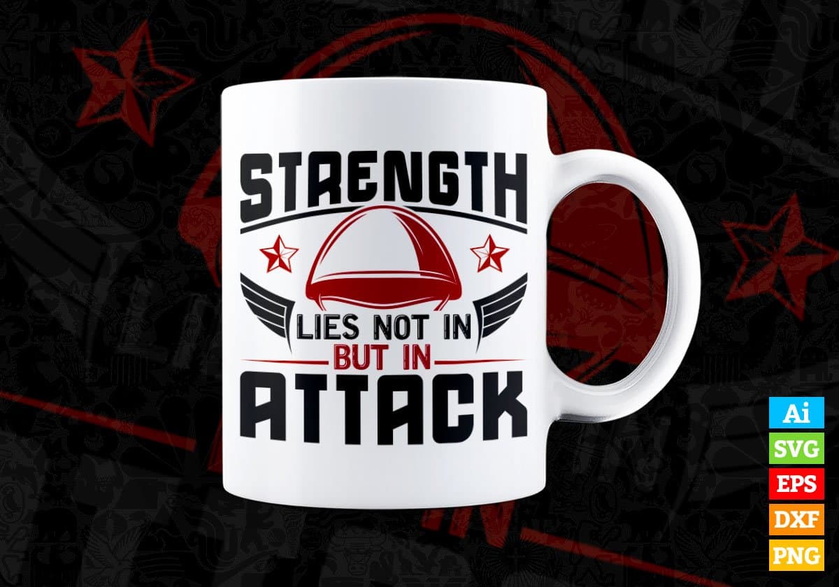 Strength Lies Not In But In Attack Air Force Editable Vector T shirt Designs In Svg Png Printable Files