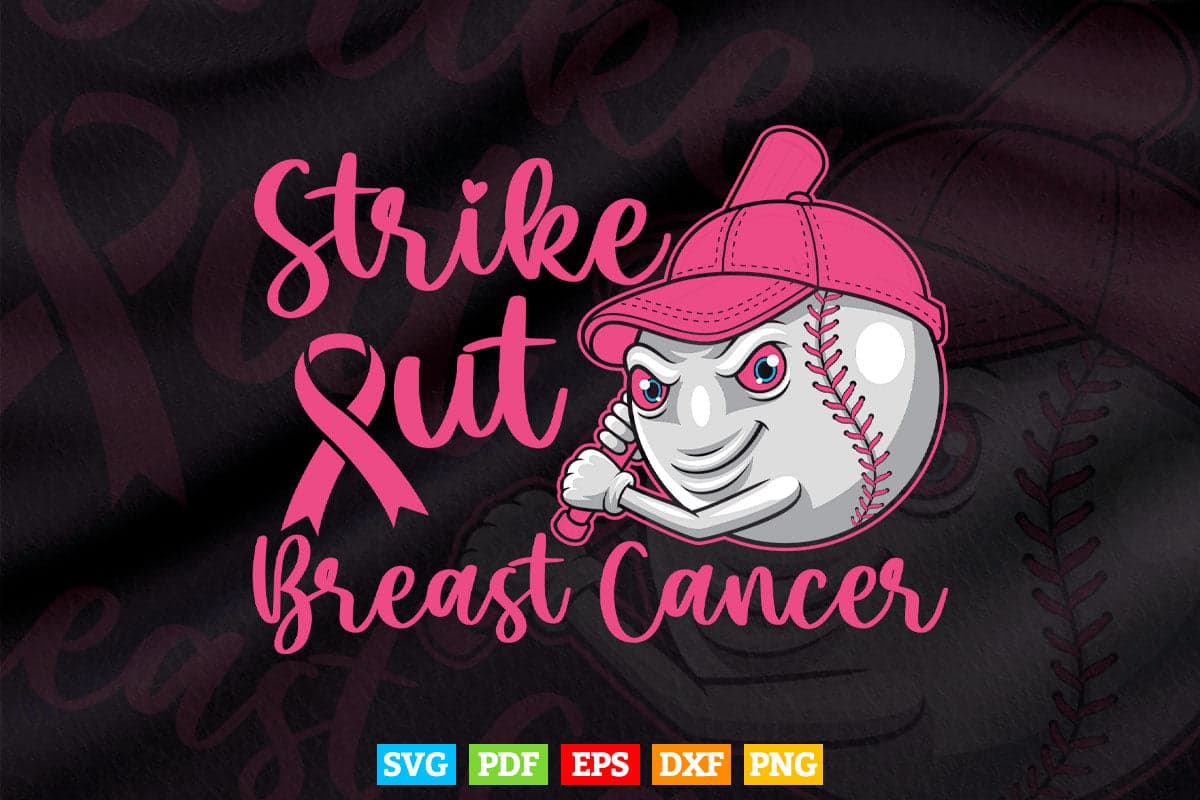 Strike Out Baseball Softball Pink Breast Cancer Awareness T-Shirt