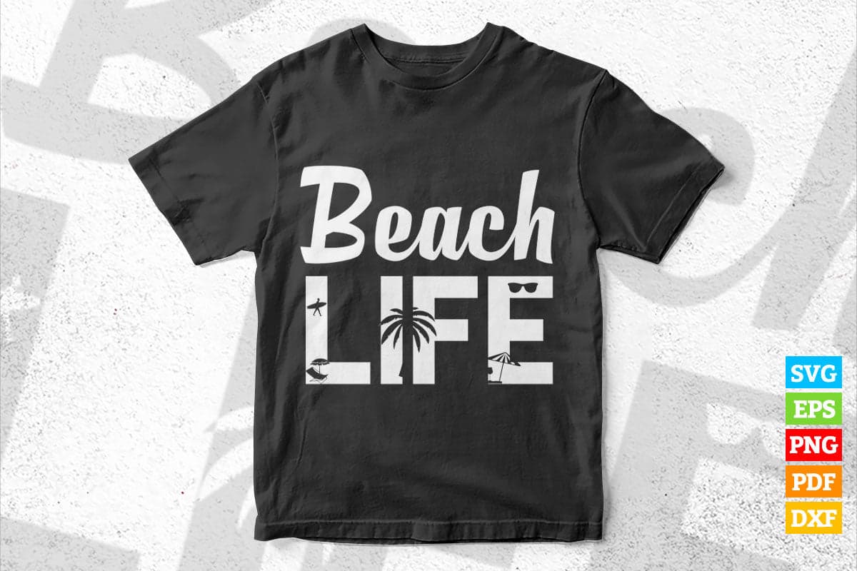 Summer Beach Life Funny Summer Vacation T shirt Design Svg File