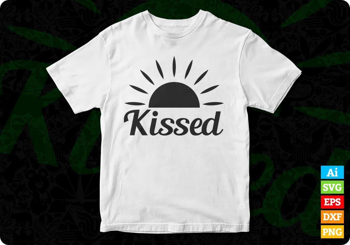 Sun Kissed Summer T shirt Design In Svg Png Cutting Printable Files