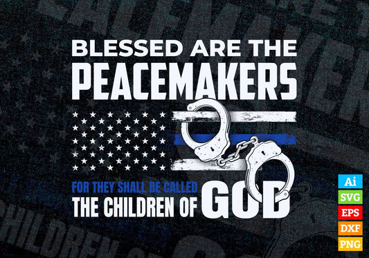 Support Police Thin Blue Line Flag Bible Verse Editable Vector T shirt Design in Ai Png Svg Files.