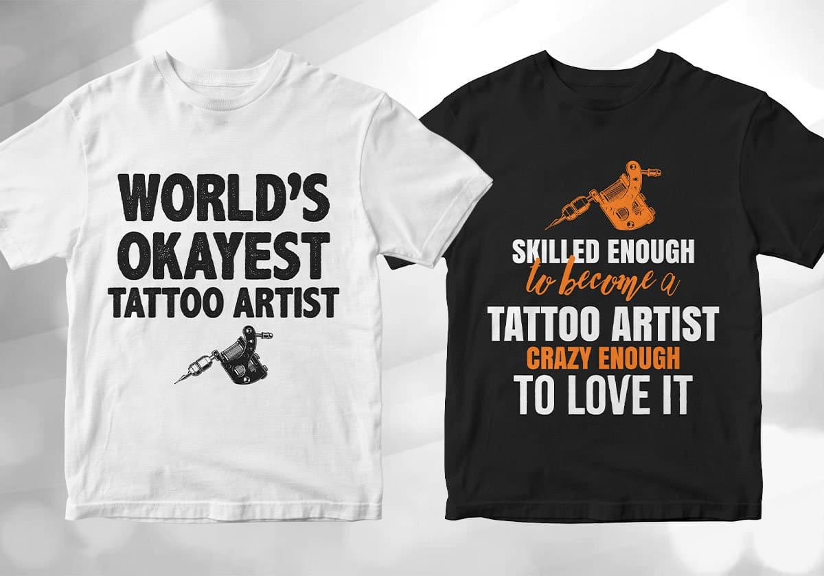 Tattoo Artist 25 Editable T-shirt Designs Bundle