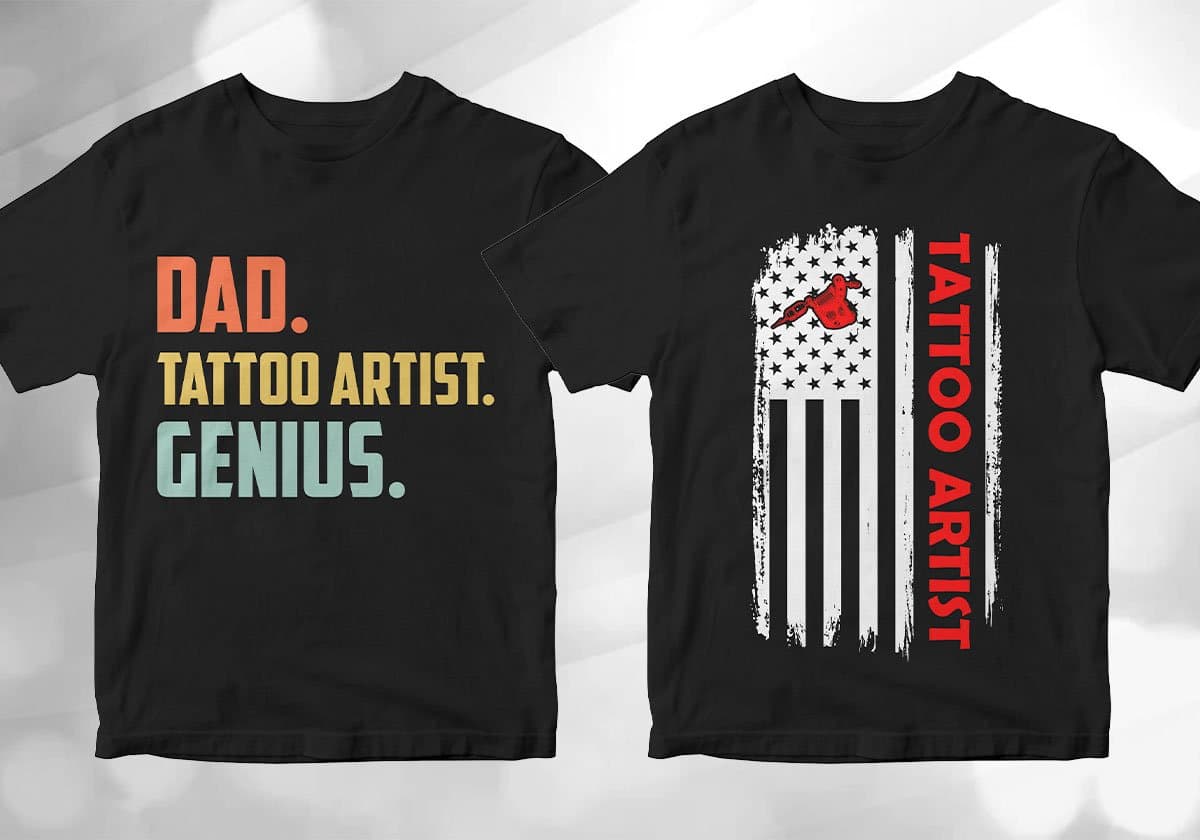 Tattoo Artist 25 Editable T-shirt Designs Bundle