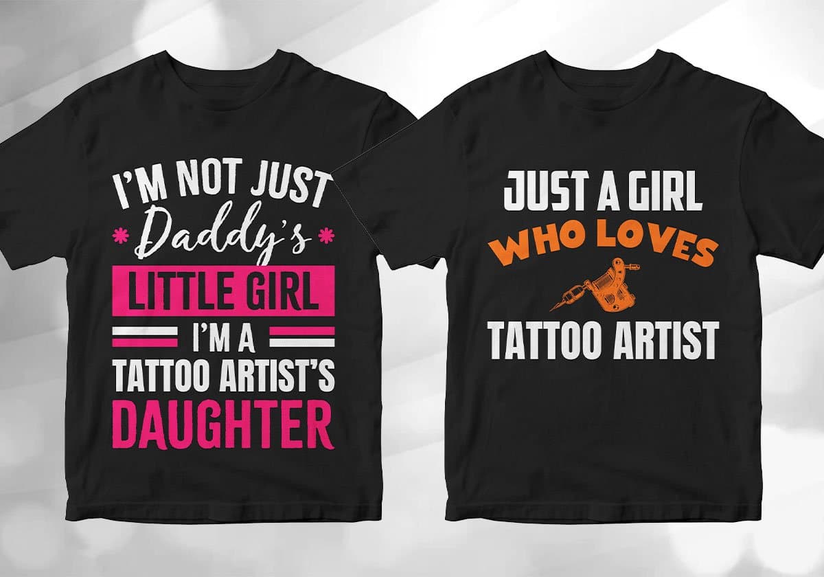 Tattoo Artist 25 Editable T-shirt Designs Bundle