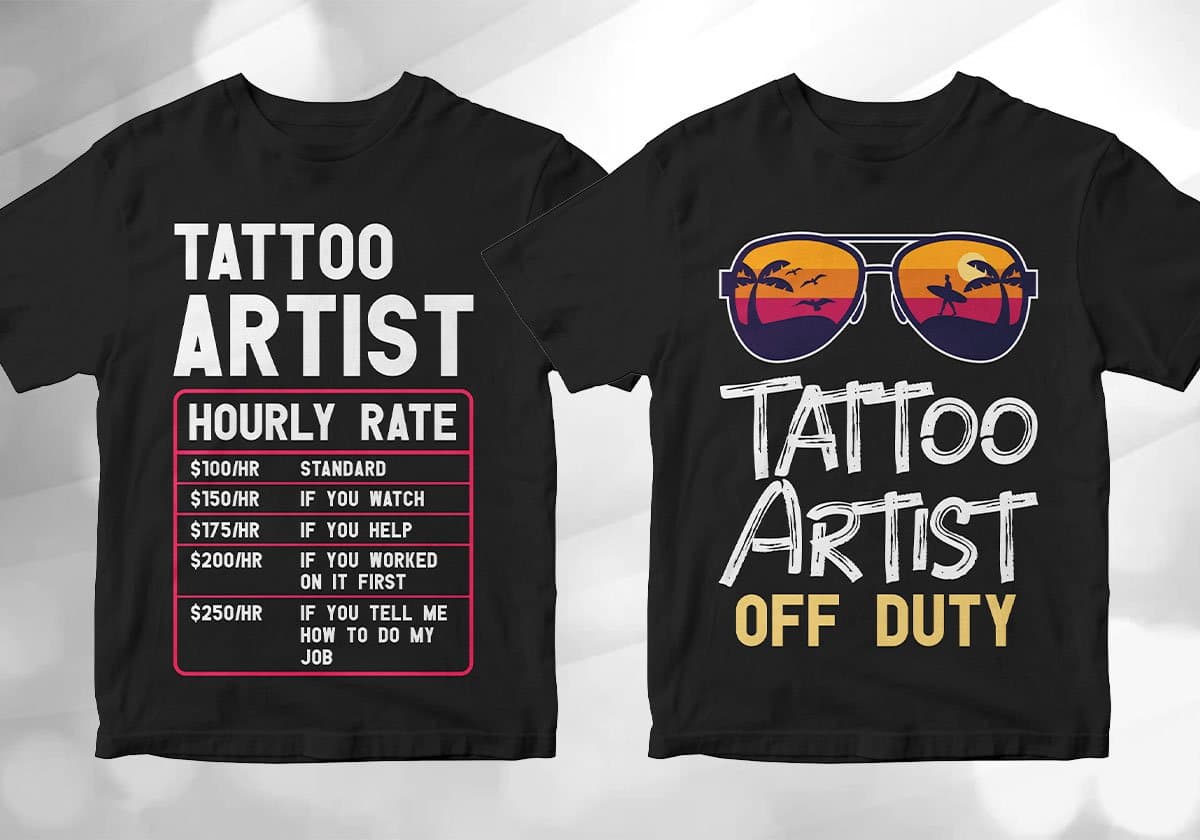 Tattoo Artist 25 Editable T-shirt Designs Bundle
