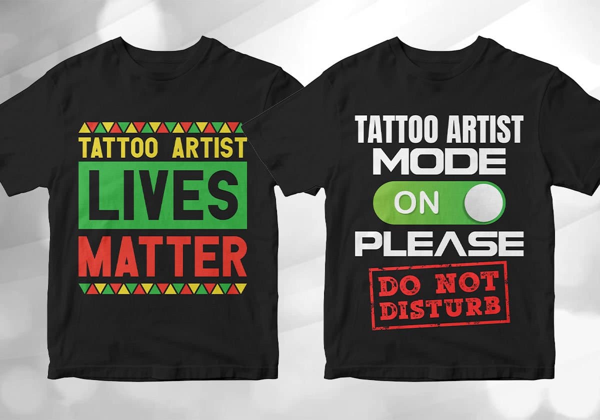 Tattoo Artist 25 Editable T-shirt Designs Bundle