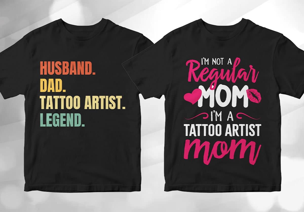 Tattoo Artist 25 Editable T-shirt Designs Bundle