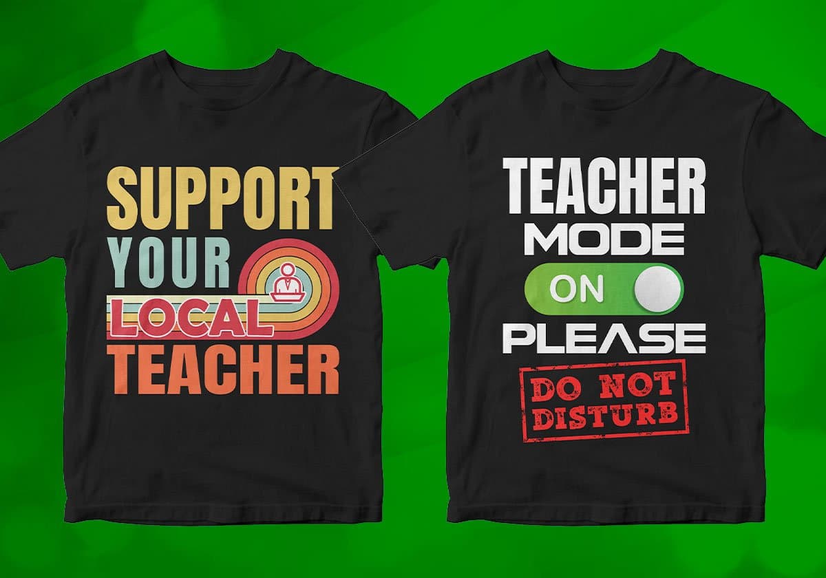 Teacher 25 Editable T-shirt Designs Bundle