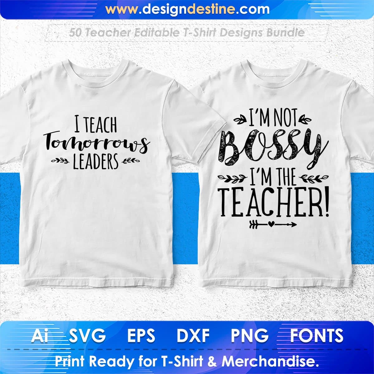 Teacher 50 Editable T-shirt Designs Bundle Part 1