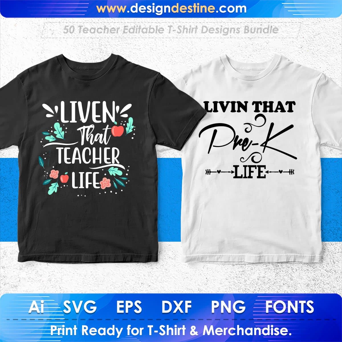 Teacher 50 Editable T-shirt Designs Bundle Part 1