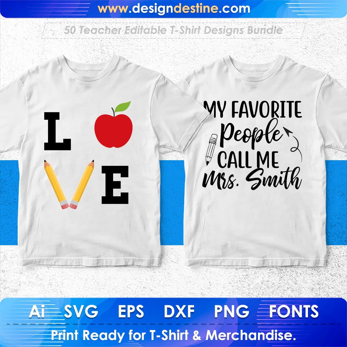 Teacher 50 Editable T-shirt Designs Bundle Part 1