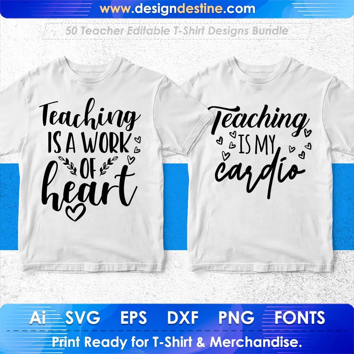 Teacher 50 Editable T-shirt Designs Bundle Part 1