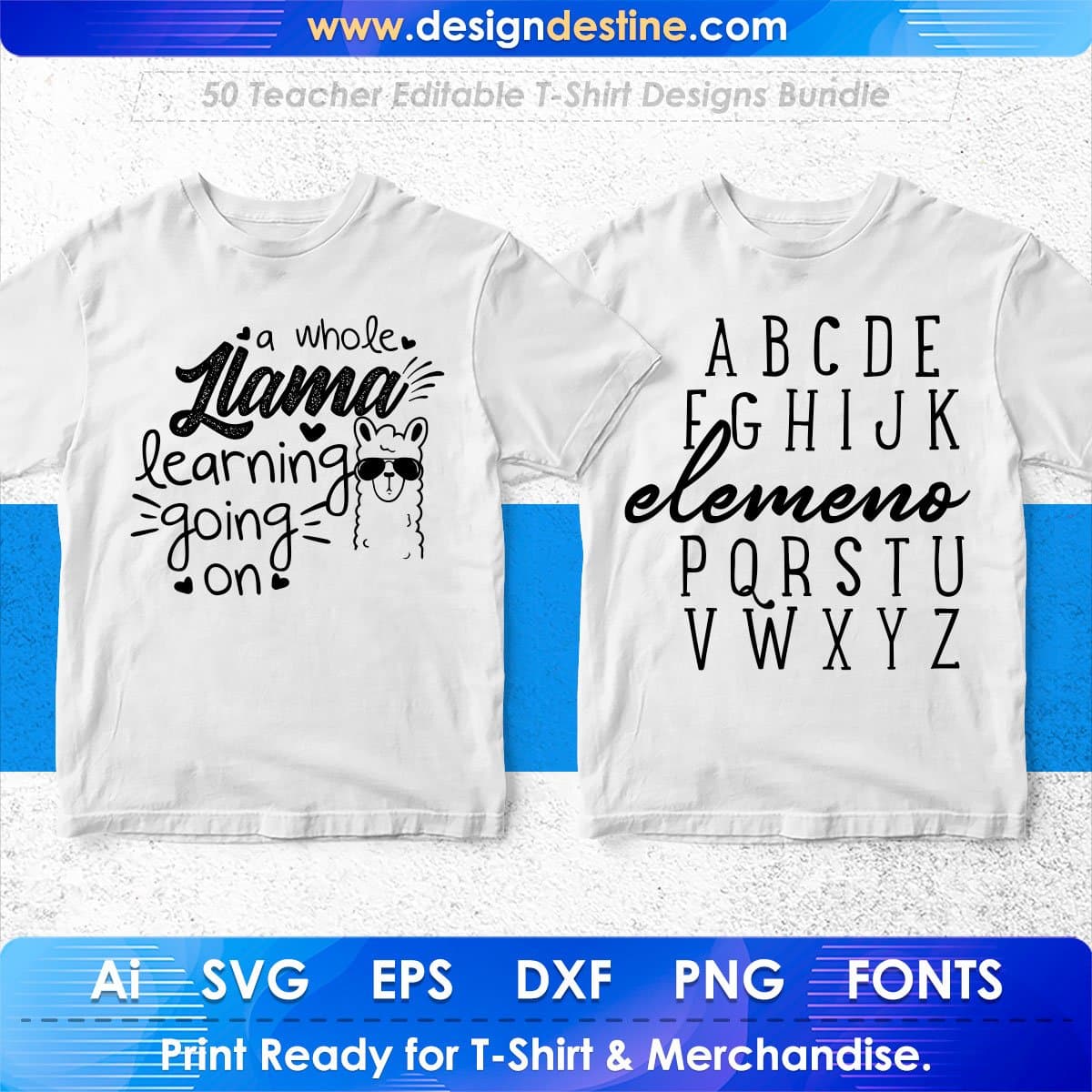 Teacher 50 Editable T-shirt Designs Bundle Part 1