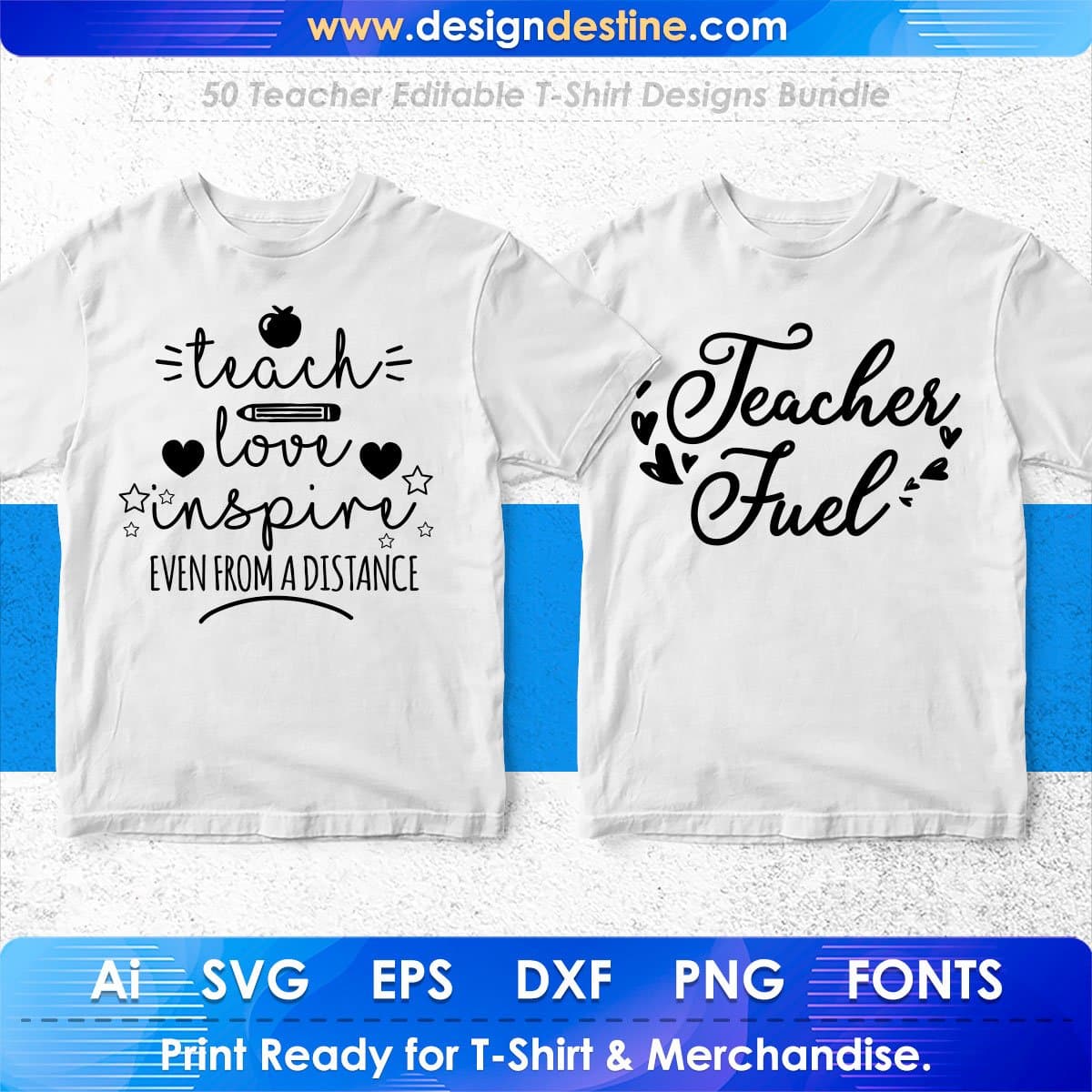 Teacher 50 Editable T-shirt Designs Bundle Part 1