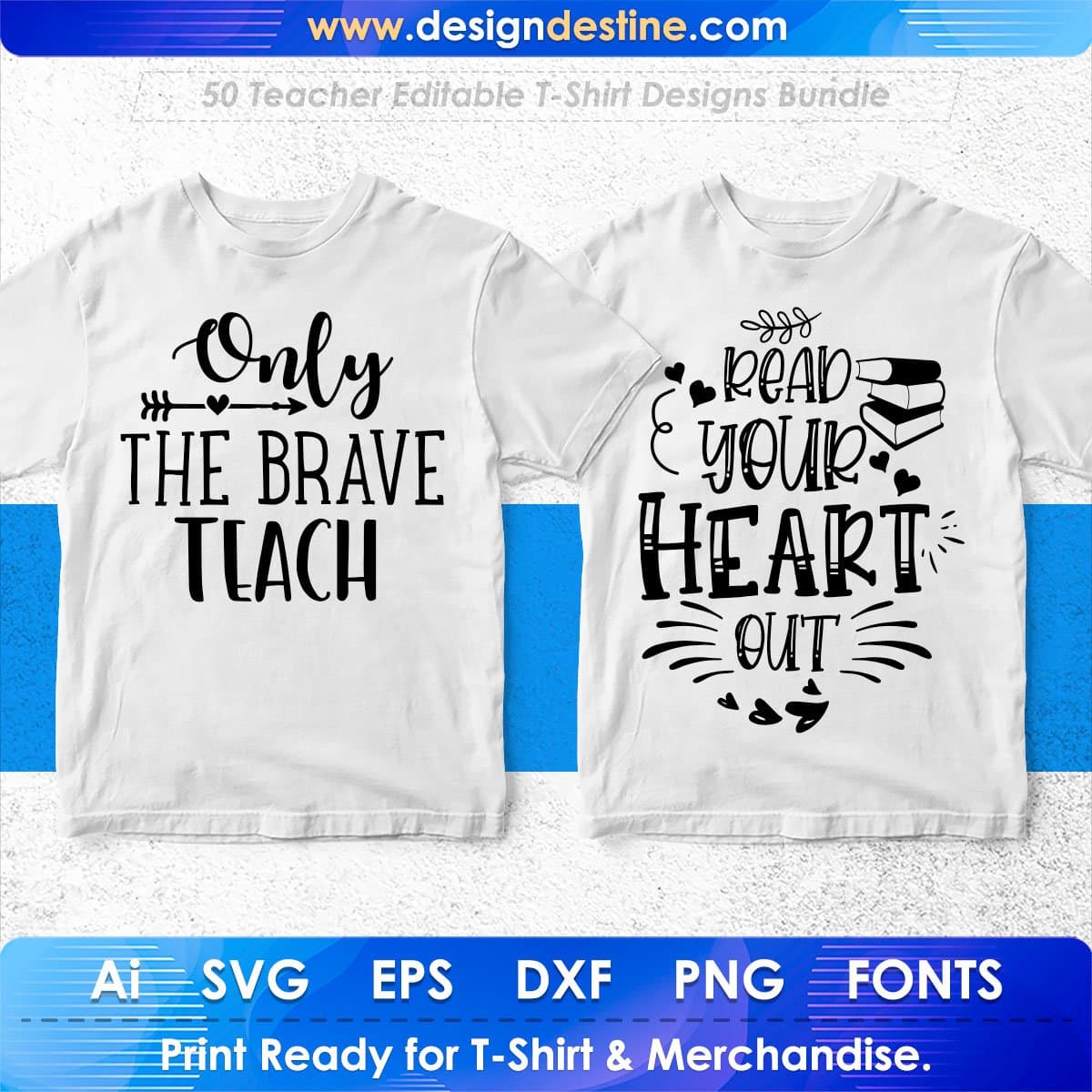 Teacher 50 Editable T-shirt Designs Bundle Part 1