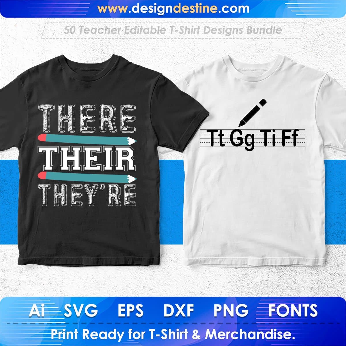 Teacher 50 Editable T-shirt Designs Bundle Part 1