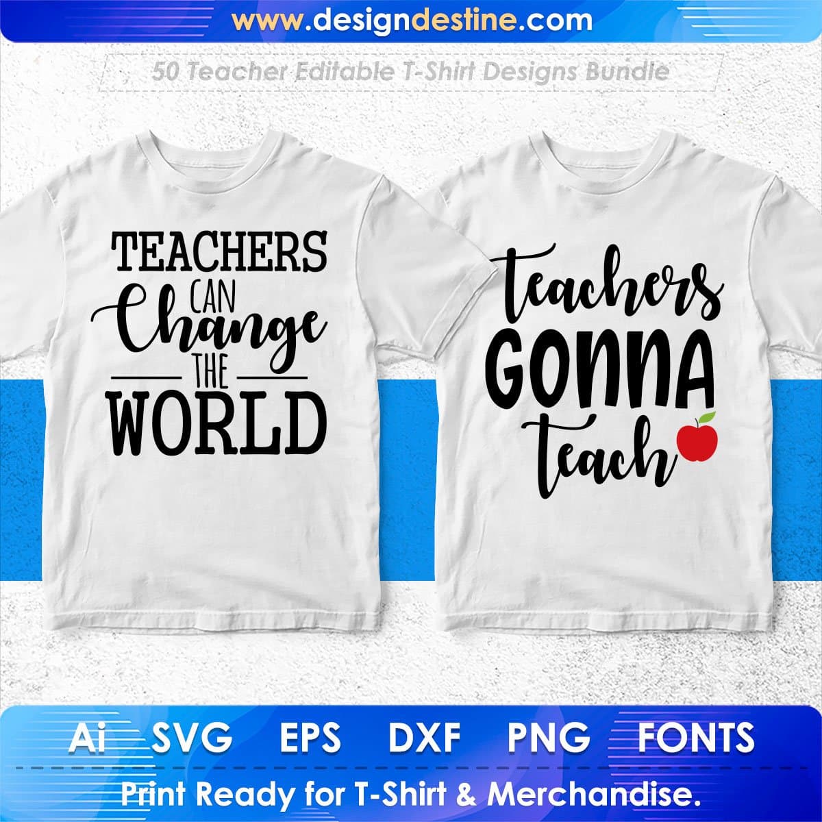 Teacher 50 Editable T-shirt Designs Bundle Part 1