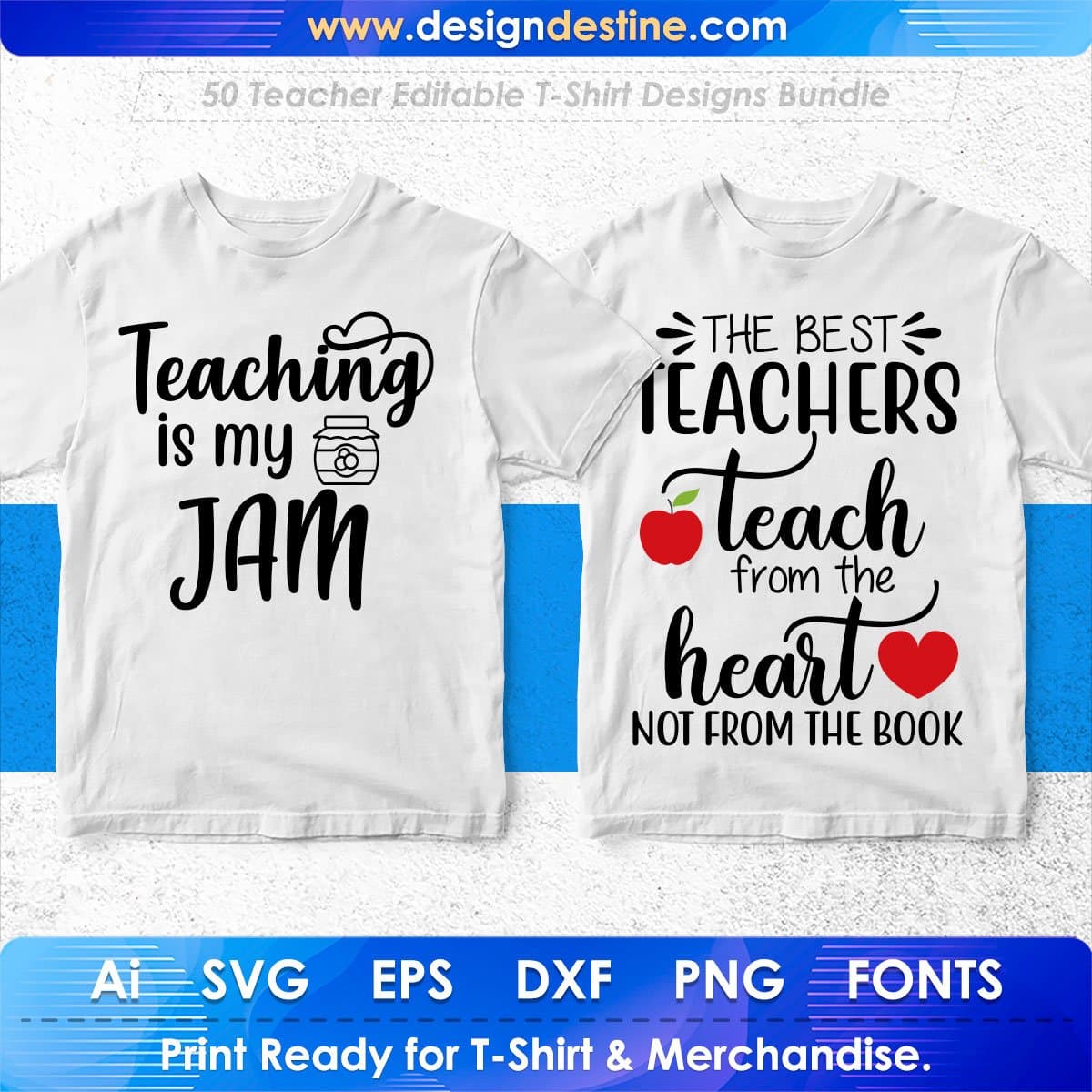 Teacher 50 Editable T-shirt Designs Bundle Part 1