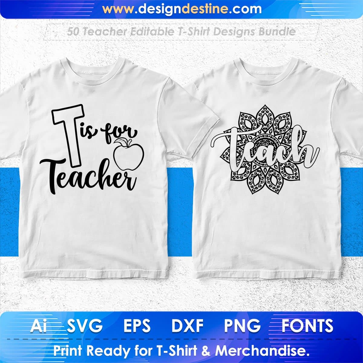 Teacher 50 Editable T-shirt Designs Bundle Part 1