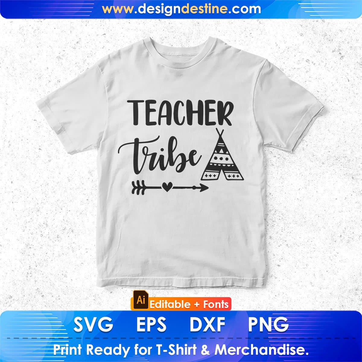 Teacher Tribe Editable T shirt Design In Ai Svg Png Cutting Printable Files