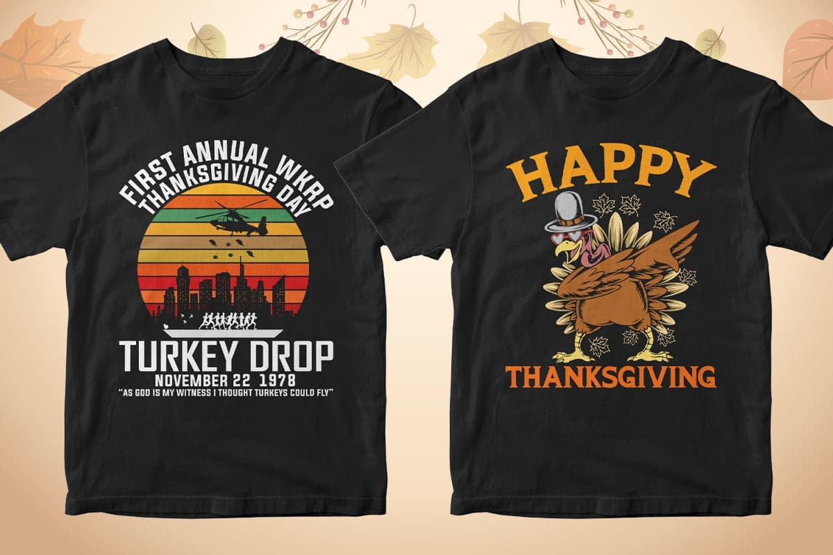 Thanksgiving 50 Editable T-shirt Designs Bundle Part 1