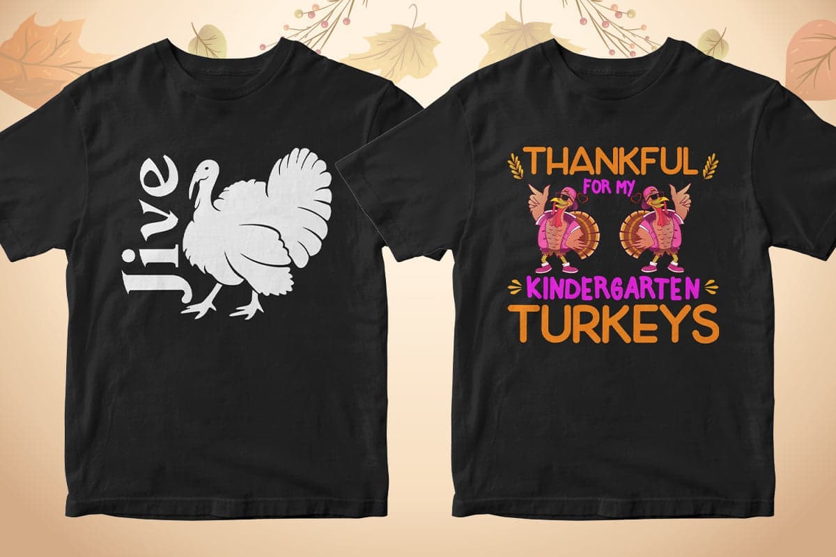 Thanksgiving 50 Editable T-shirt Designs Bundle Part 1